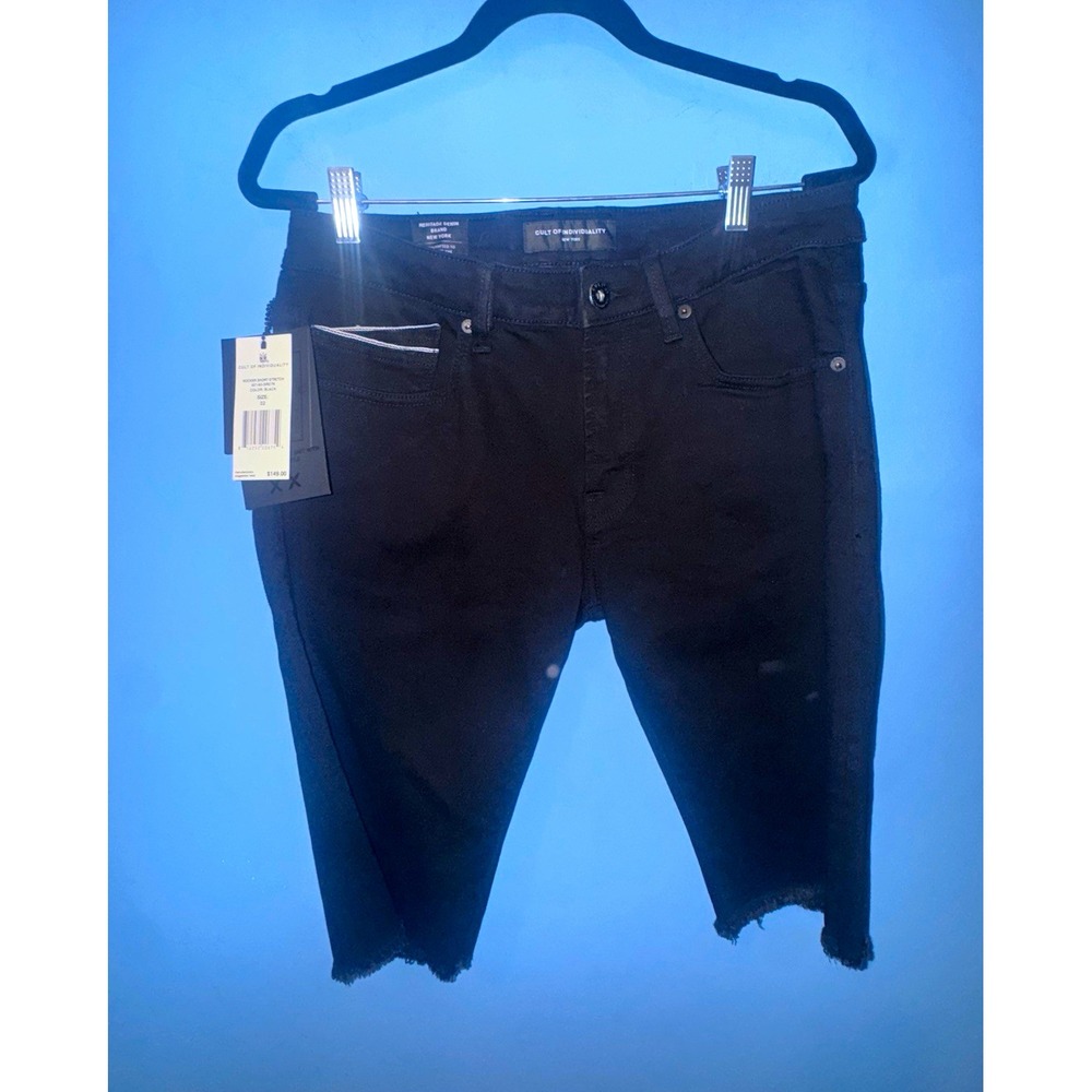 Cult of Individuality Rooney Men's Black Stretch Slim Shorts 10" NWT Size 32